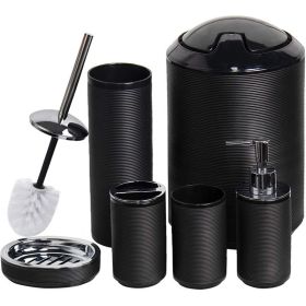 CERBIOR Bathroom Accessories Set 6 Pcs Bathroom Set Ensemble Complete Soap Dispenser Toothbrush Holder Tumbler Soap Dish Toilet Cleaning Brush Tr
