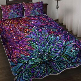 3 Pieces Floral Quilt Set,Lightweight Colorful Bedding Set with 2 Pillowcases, Teen Girl Bedspread Coverlet (size: KING)